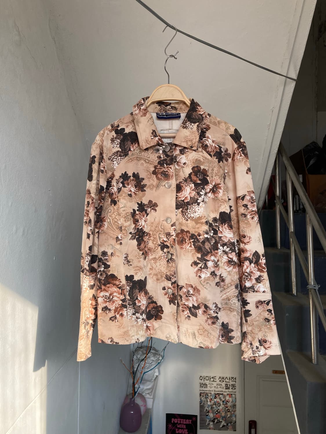 보들보들 벨벳 플라워 프린팅 자켓 상품이미지2