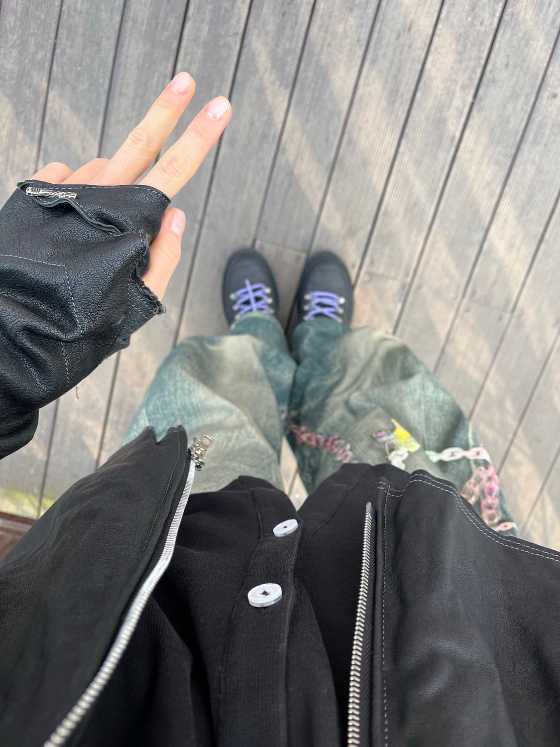 san 263-1 수소봉제 가죽 후디 자켓 상품이미지3