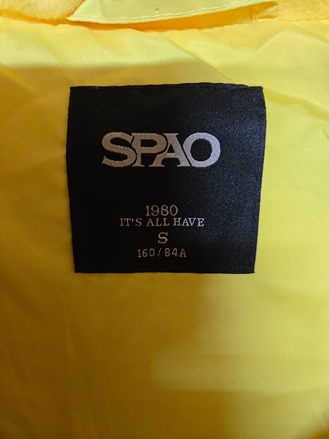 스파오 밝은 노란색 패딩 S (160/84A) 상품이미지7