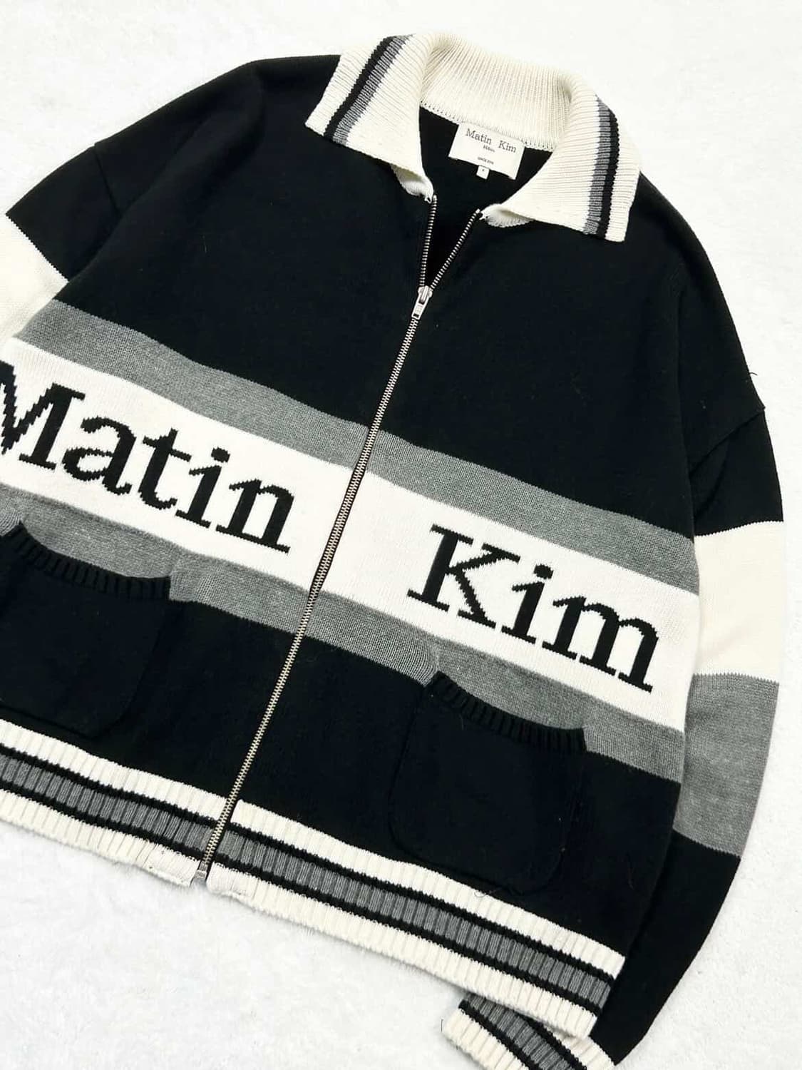 마뗑킴 빅로고 카라넥 니트집업 상품이미지6