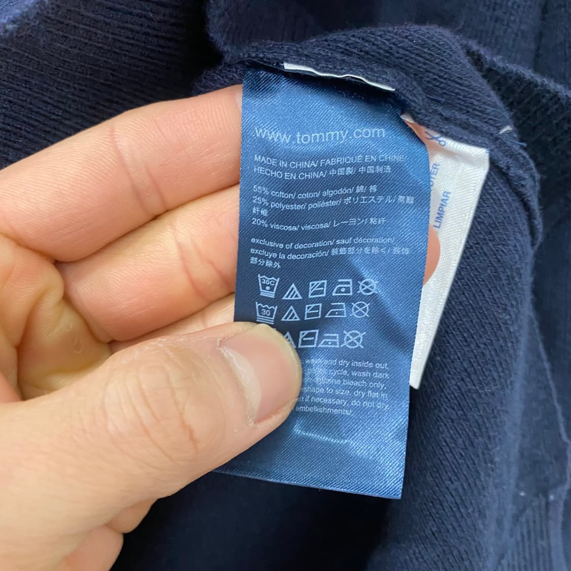 타미 빅로고 후드 니트 반집업(L) 상품이미지4