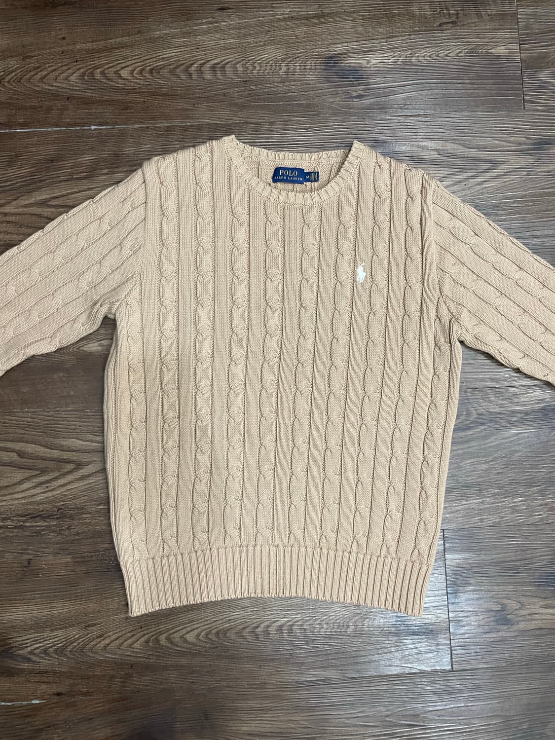 폴로 랄프로렌 화이트포니 베이지 케이블 니트 스웨터 상품이미지1