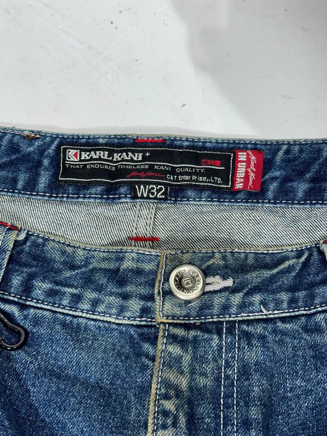칼카니 중청 힙합 사이드 라인 자수 데님 청바지 32 상품이미지7