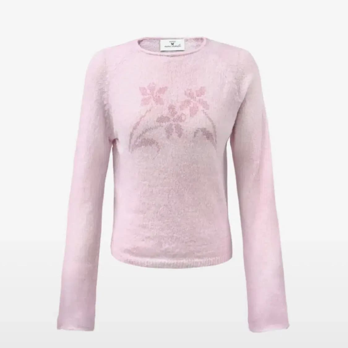 미미몽드 나르시스 프린팅 니트 핑크 상품이미지1