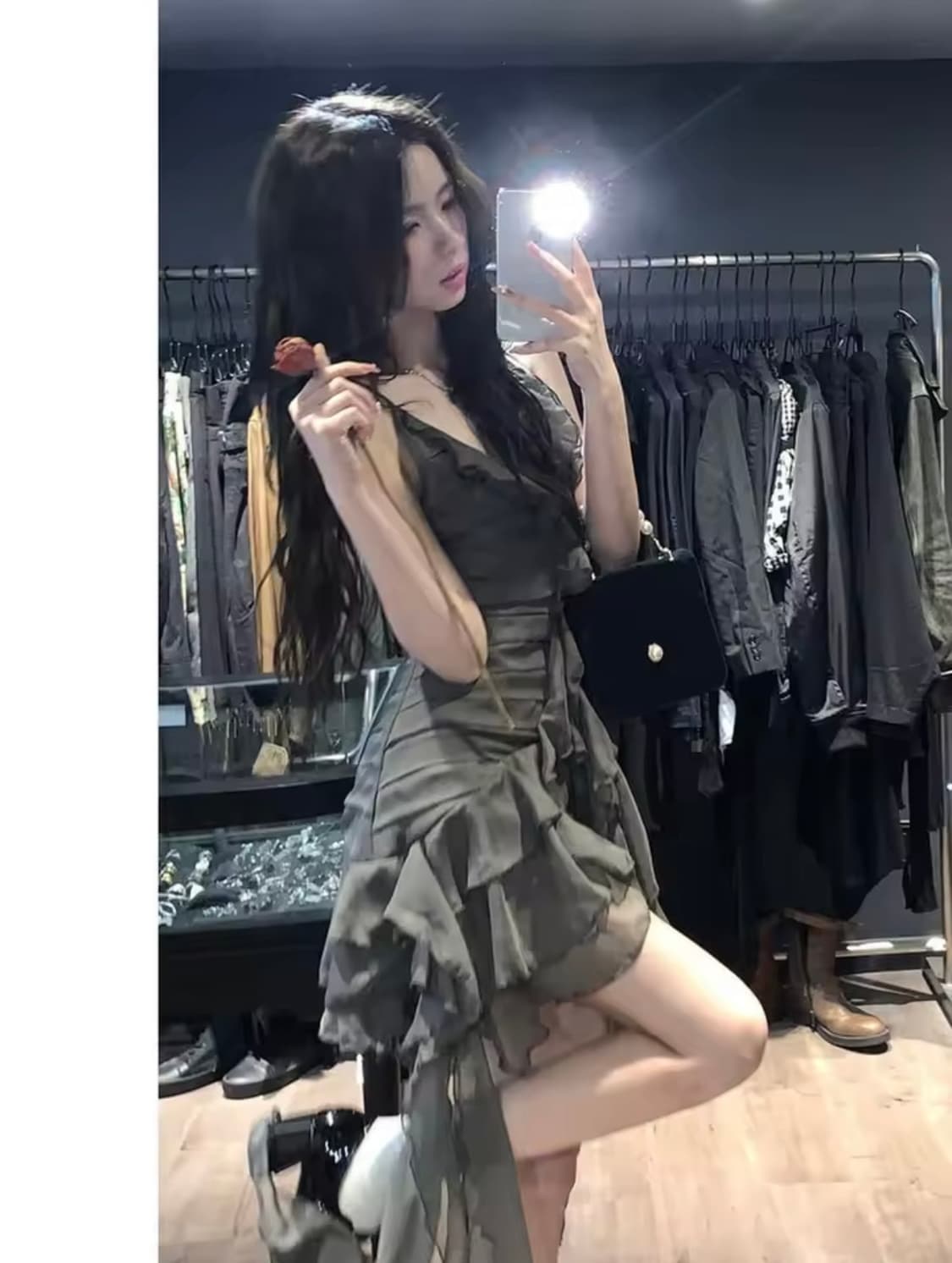 chiffon cancan unbalanced dress 상품이미지4