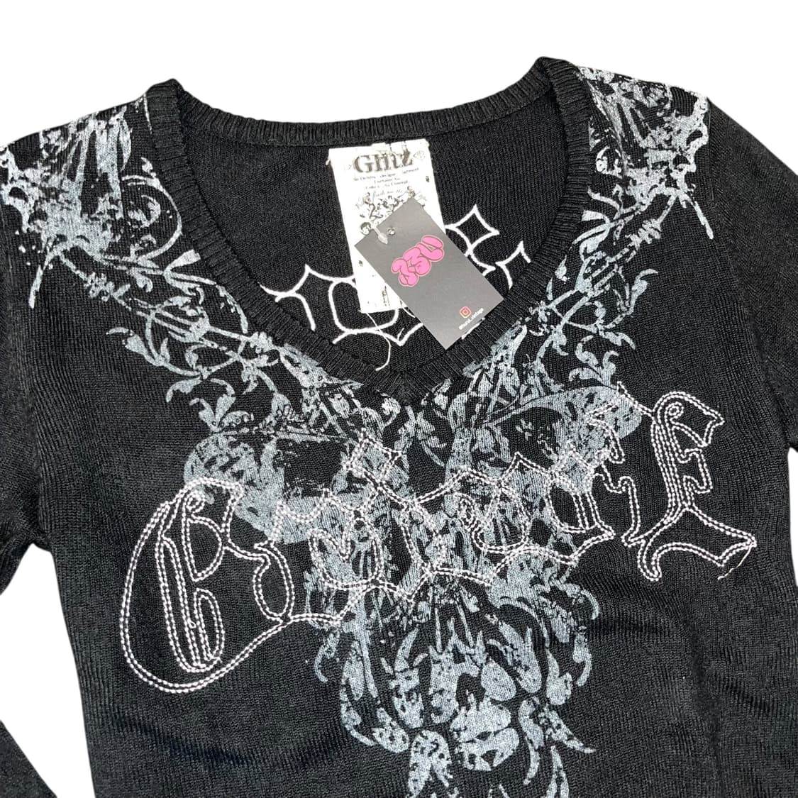 Glitz 글리츠 나비프린팅 자수 긴팔니트 y2k갸루 상품이미지2