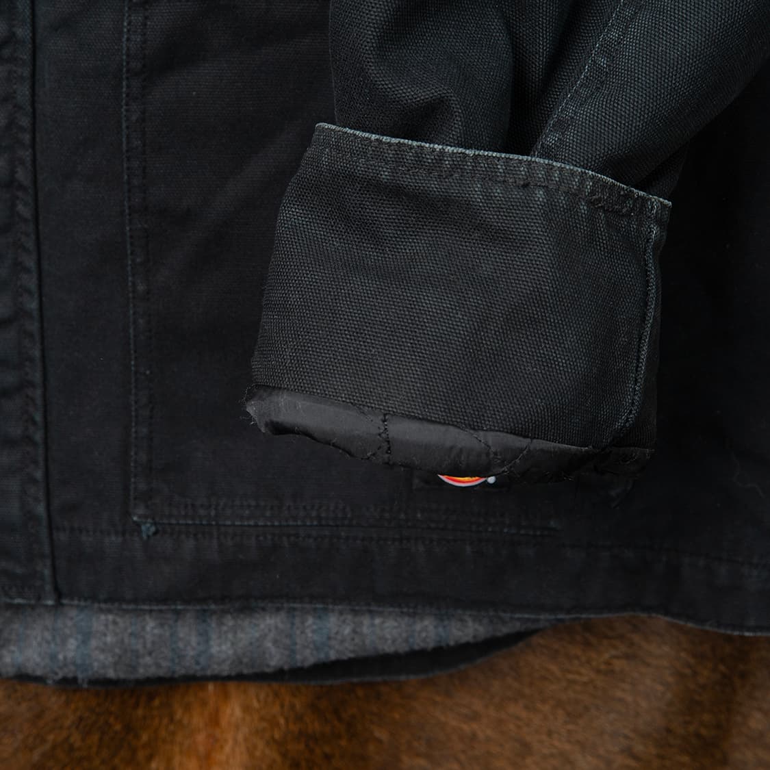 [2XL] 디키즈 블랭킷 라이닝 캔버스 워크자켓 블랙  상품이미지4