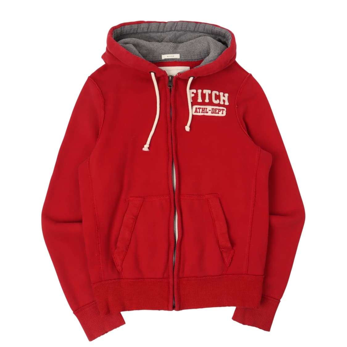 아베크롬비 레드 코튼 헤비 후드집업 상품이미지1