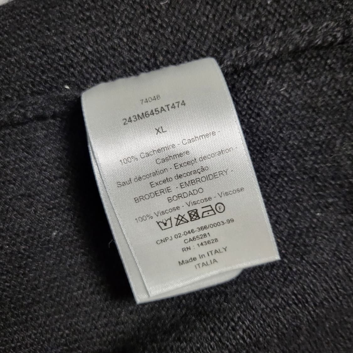 [새상품급] XL / 디올 꾸뛰르 자수 로고 캐시미어 니트 상품이미지5