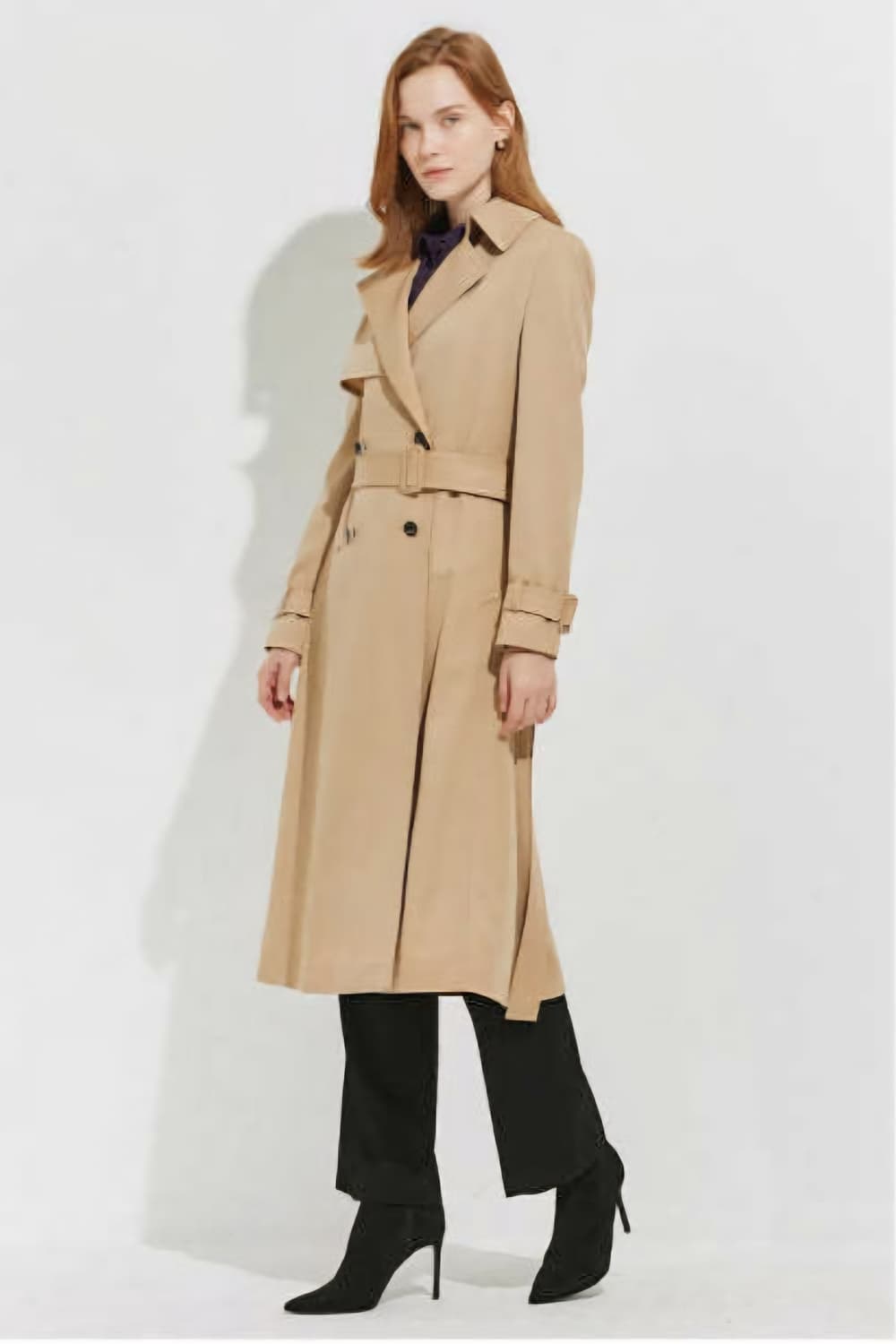 아이잗컬렉션 블랙라벨 더블 브레이스티드 울 트렌치코트 55사이즈 상품이미지4