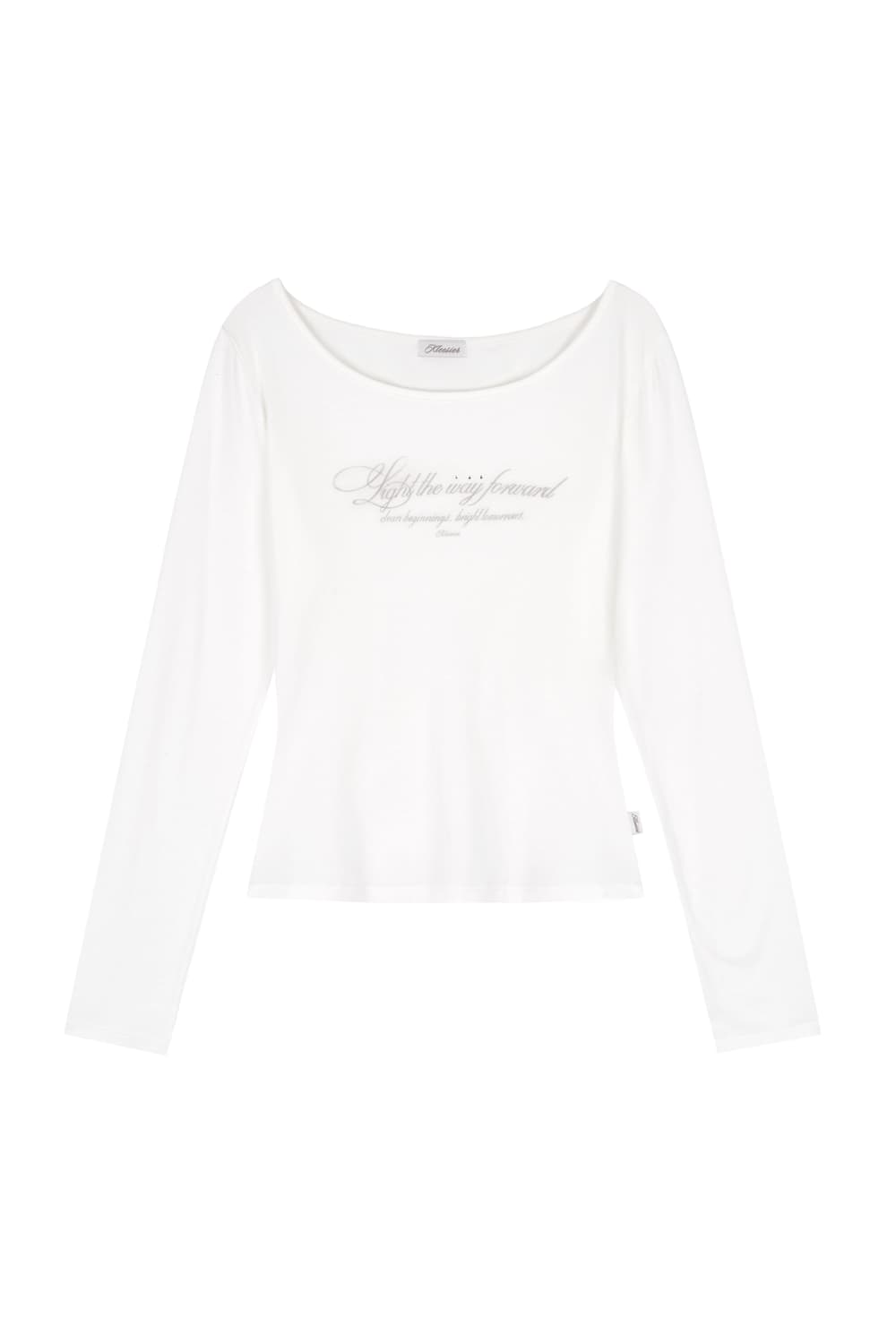 클리시어 클린 클럽 레터 탑 화이트 롱슬리브 상품이미지1