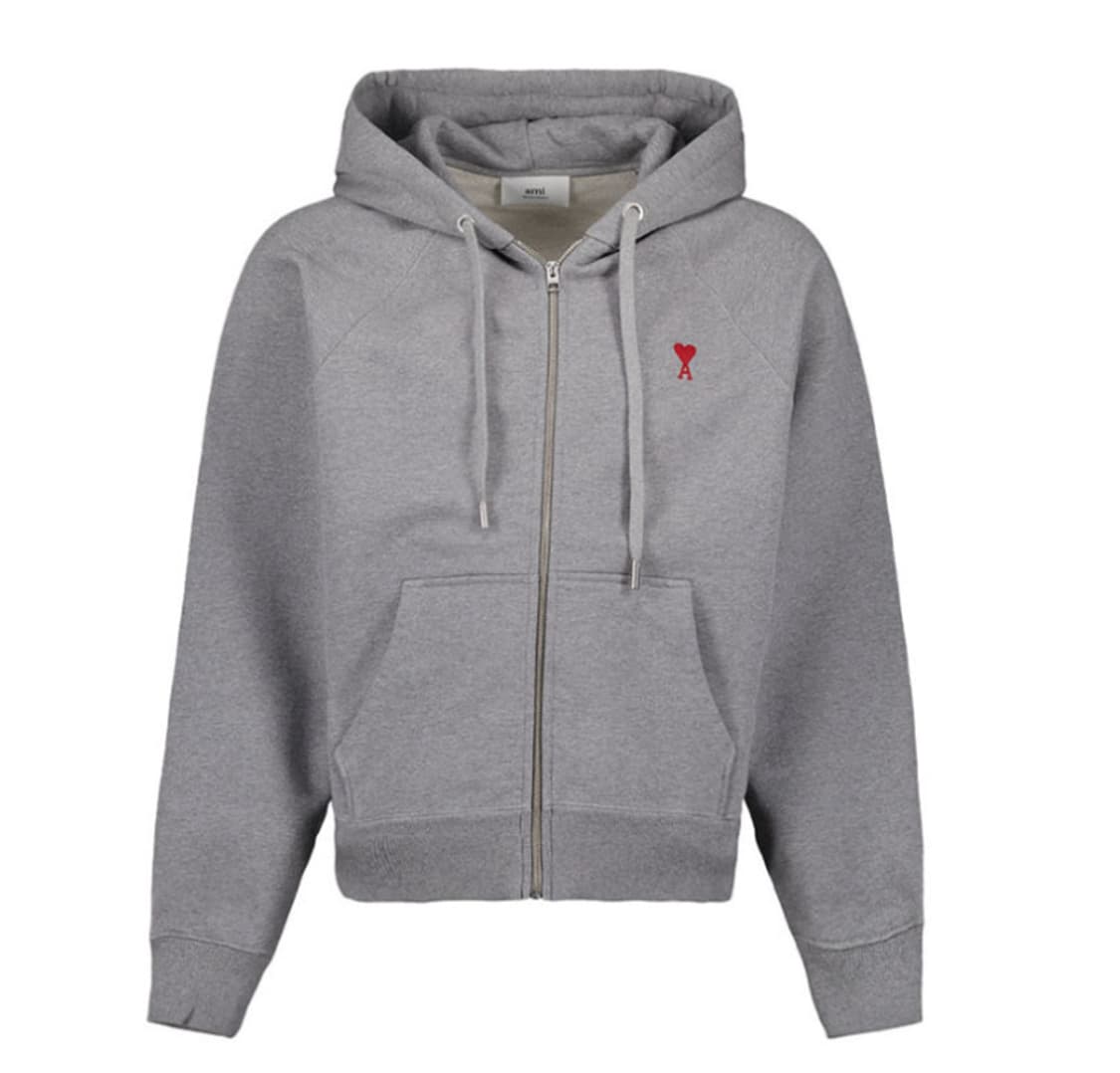 AMI 아미 하트 로고 집업 후드티 블랙·그레이·네이비 남여공용 병행수입 상품이미지4