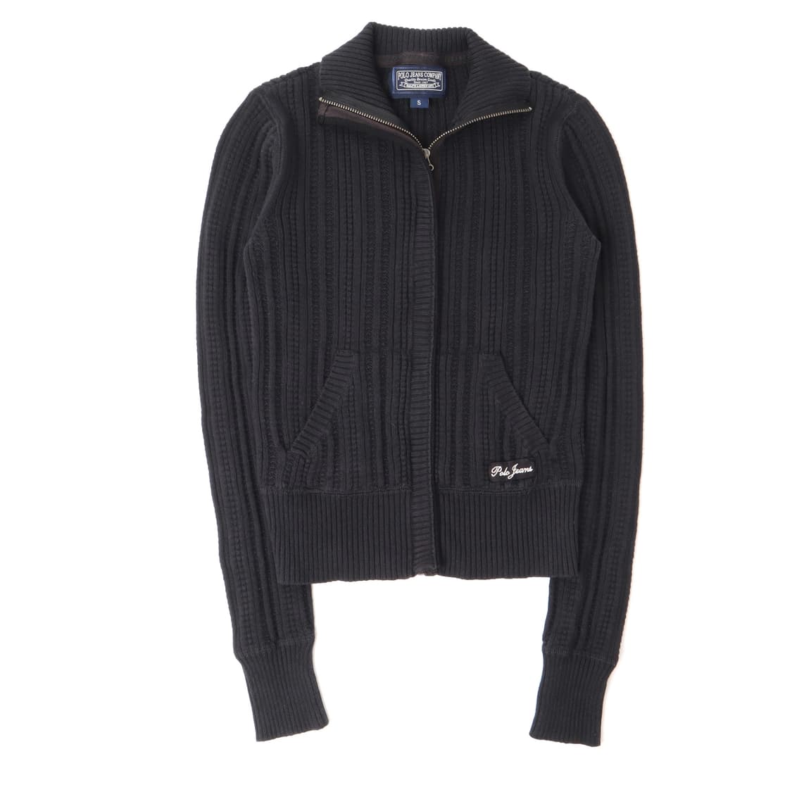 폴로진스 케이블 니트 집업 크롭 가디건 상품이미지1