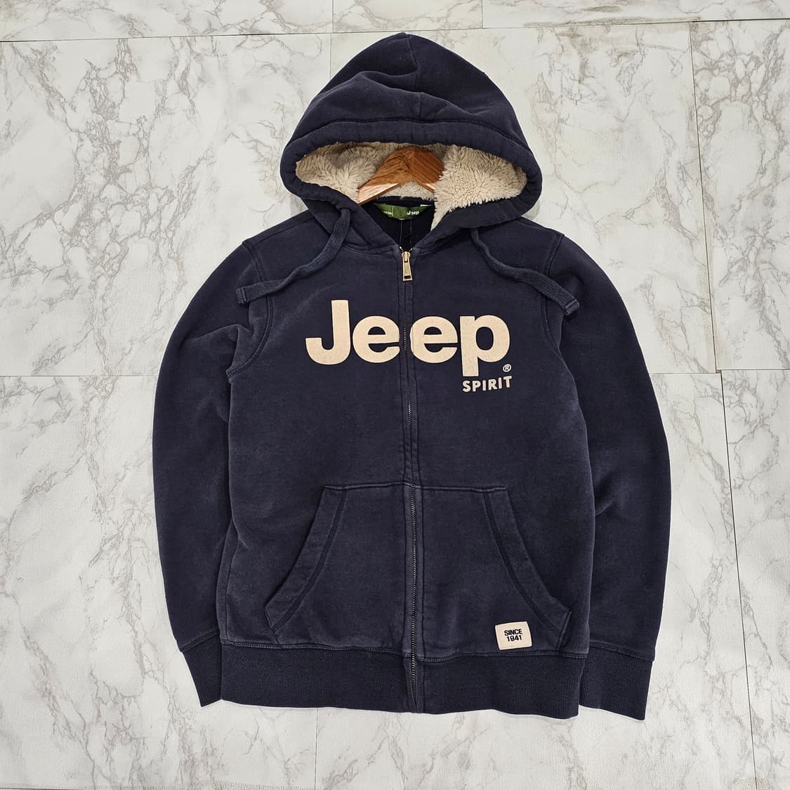 지프 양털 네이비 후드집업 M 상품이미지1