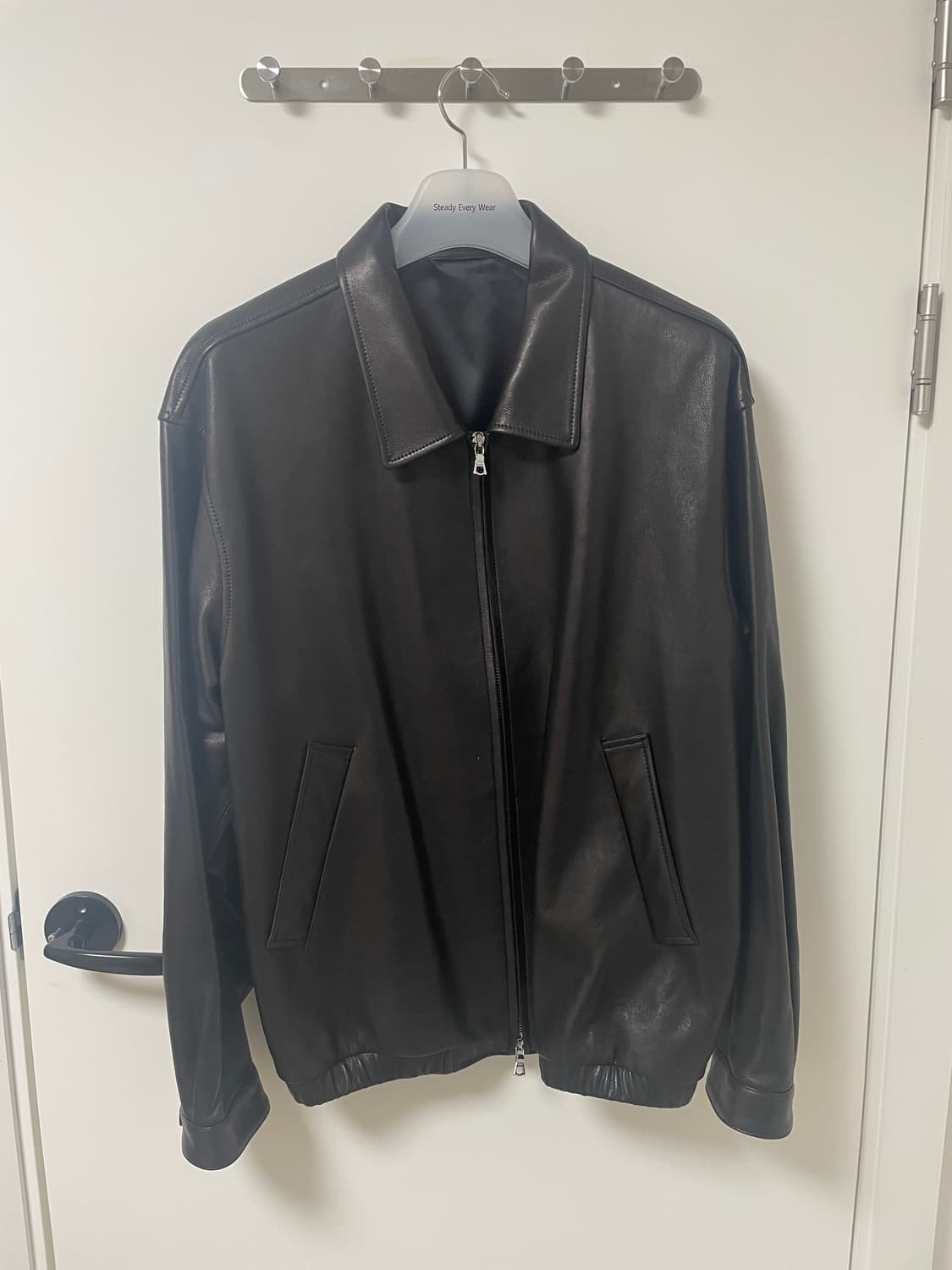 [3] 스테디에브리웨어 sew 레더 블루종 가죽자켓 상품이미지1