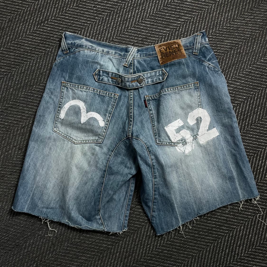 에비수 커팅 워싱 데님 버뮤다 팬츠y 4553 상품이미지2