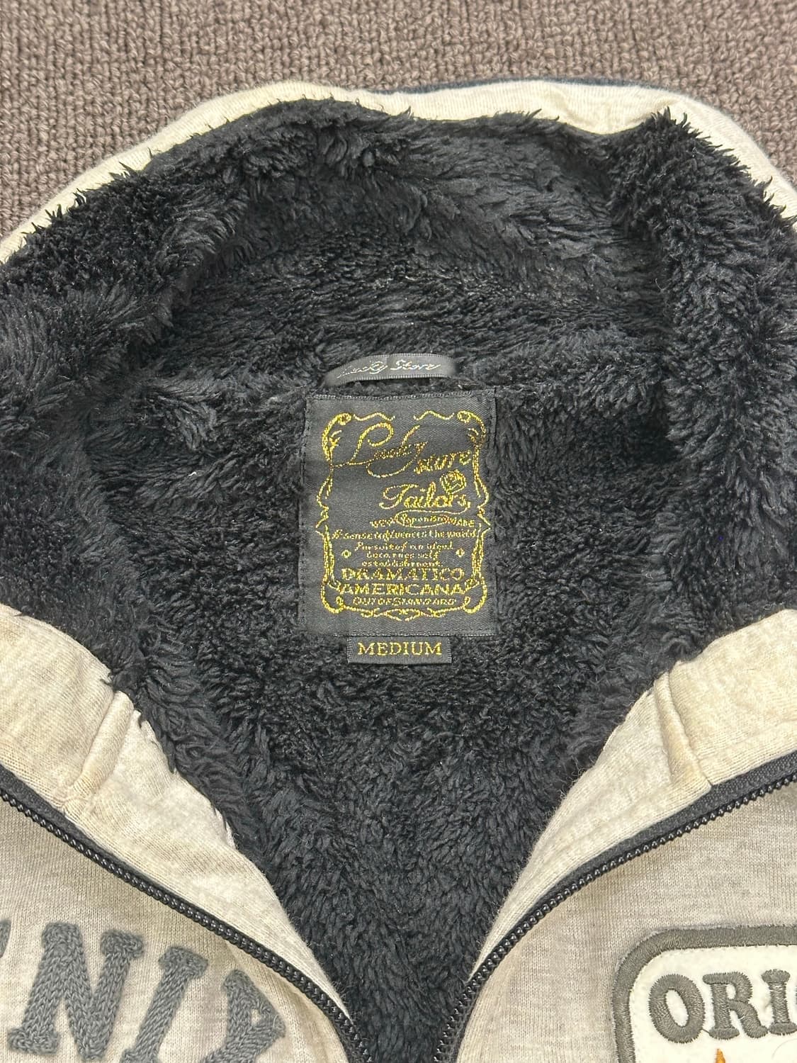 M)Japanese vintage 여성 패치 자수 플리스 집업 상품이미지4