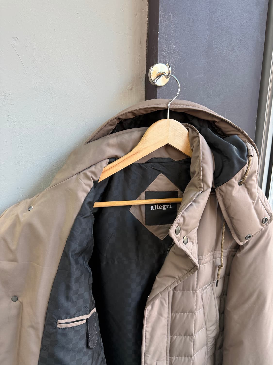 100~105/ 알레그리 구스다운 퀄티드 후드 패딩점퍼 상품이미지5