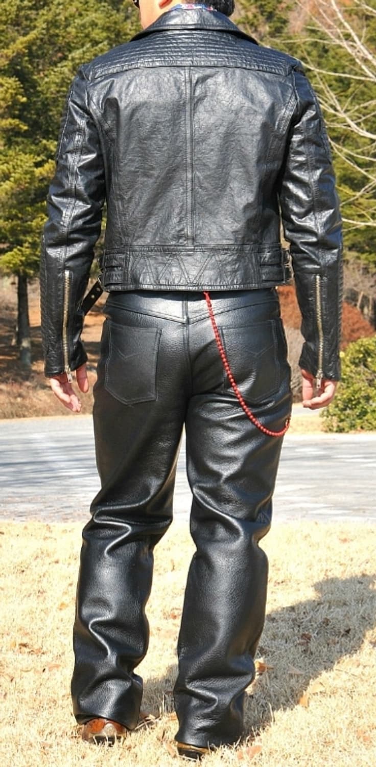 진짜 소가죽 바지 36 상품이미지3