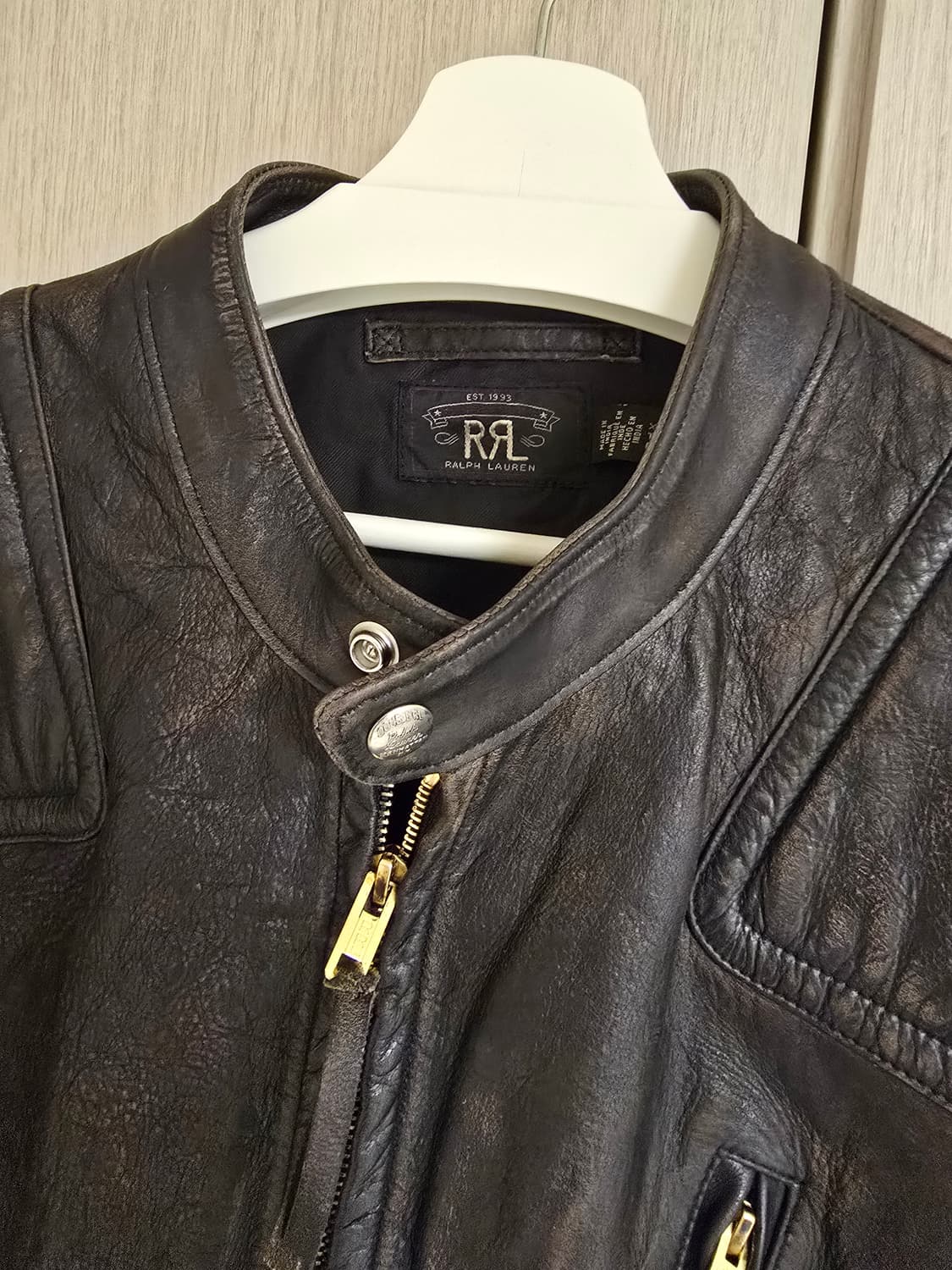 RRL 슬림핏 레더 모토 가죽자켓 XL 새제품 상품이미지2