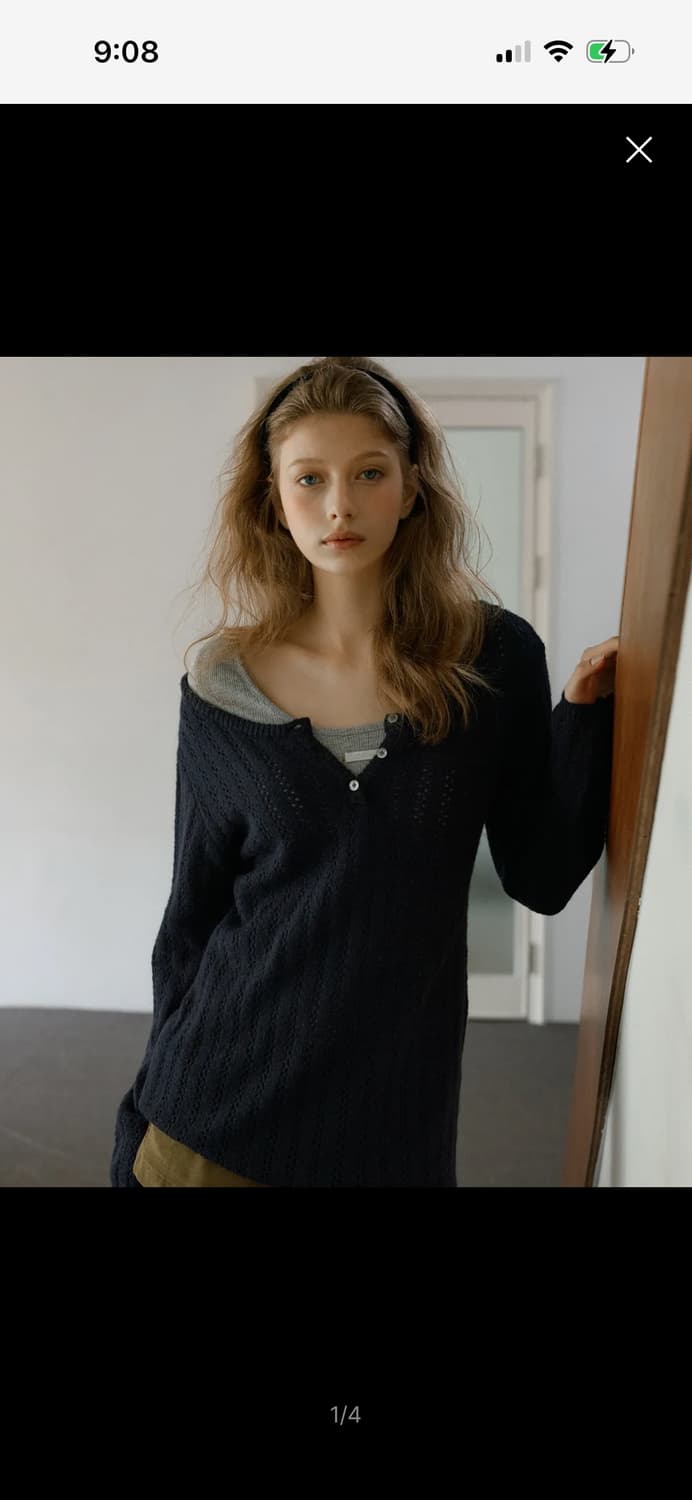 레터프롬문 블레이크 울 니트 원피스 ( 네이비 ) 상품이미지1