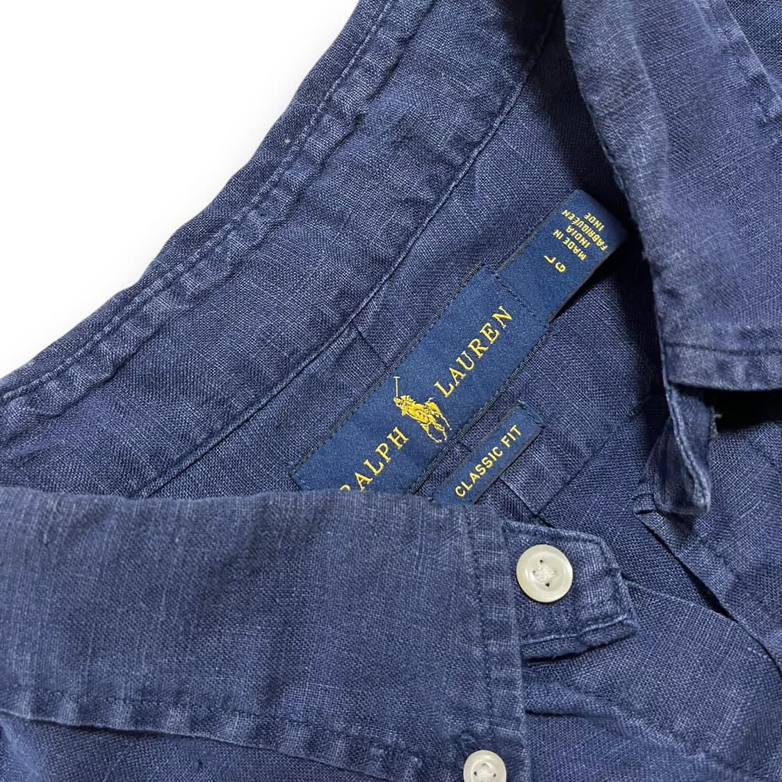 폴로 랄프로렌 네이비 린넨 클래식 셔츠 상품이미지5
