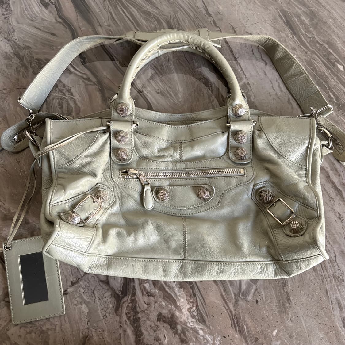 발렌시아가 자이언트 시티 모터백 그레이 상품이미지1