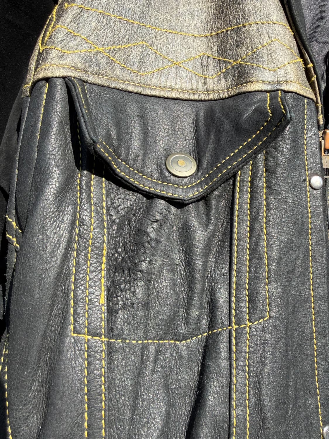 80s 90s leather jacket 웨스턴 트러커 가죽 자켓 상품이미지9