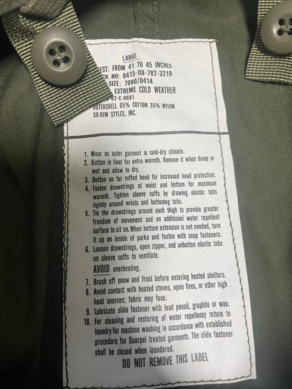 새상품 m65피쉬테일 오리지널 라지 데드스탁 상품이미지3