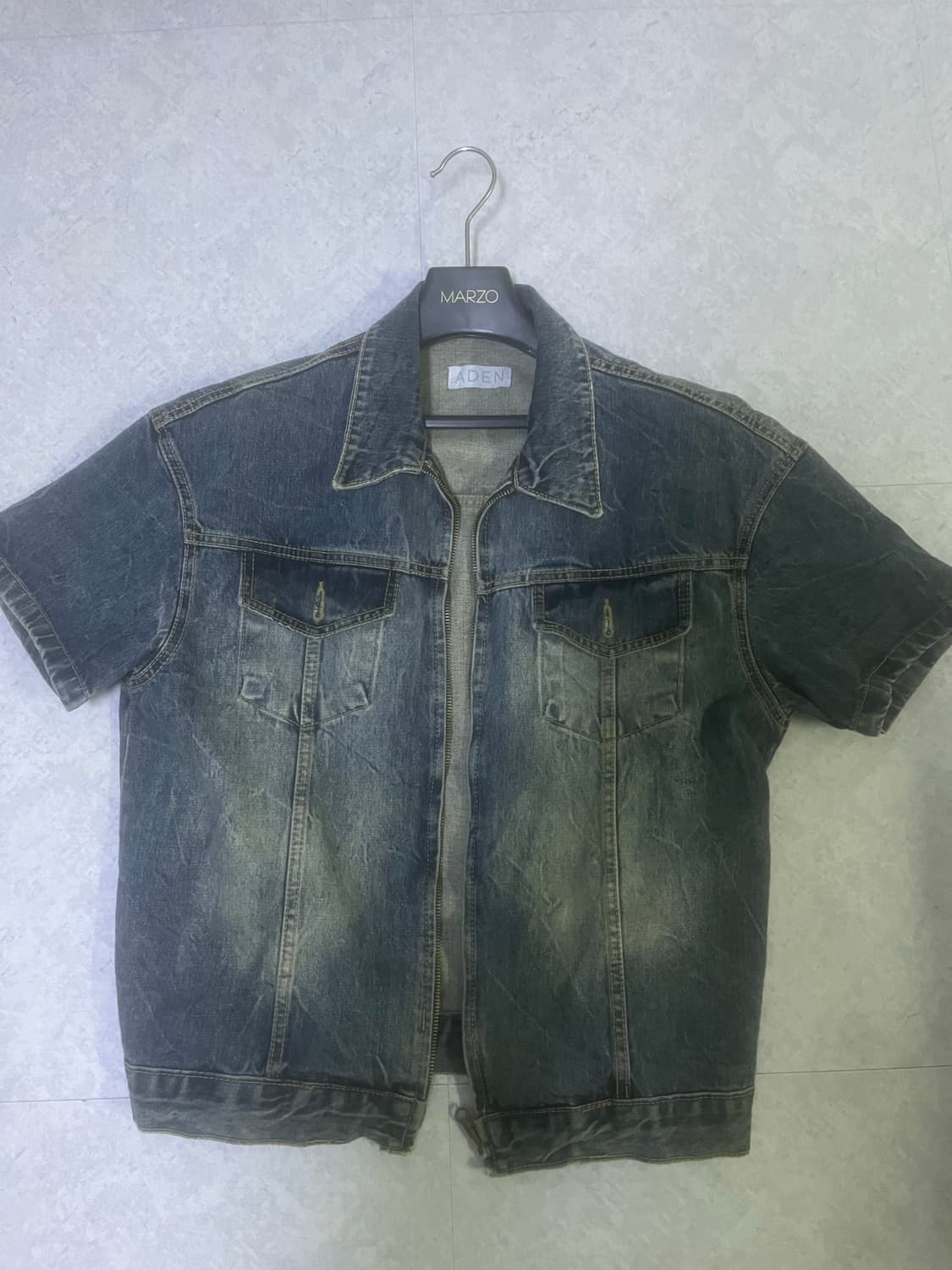 크롭 반팔 데님 자켓 상품이미지1