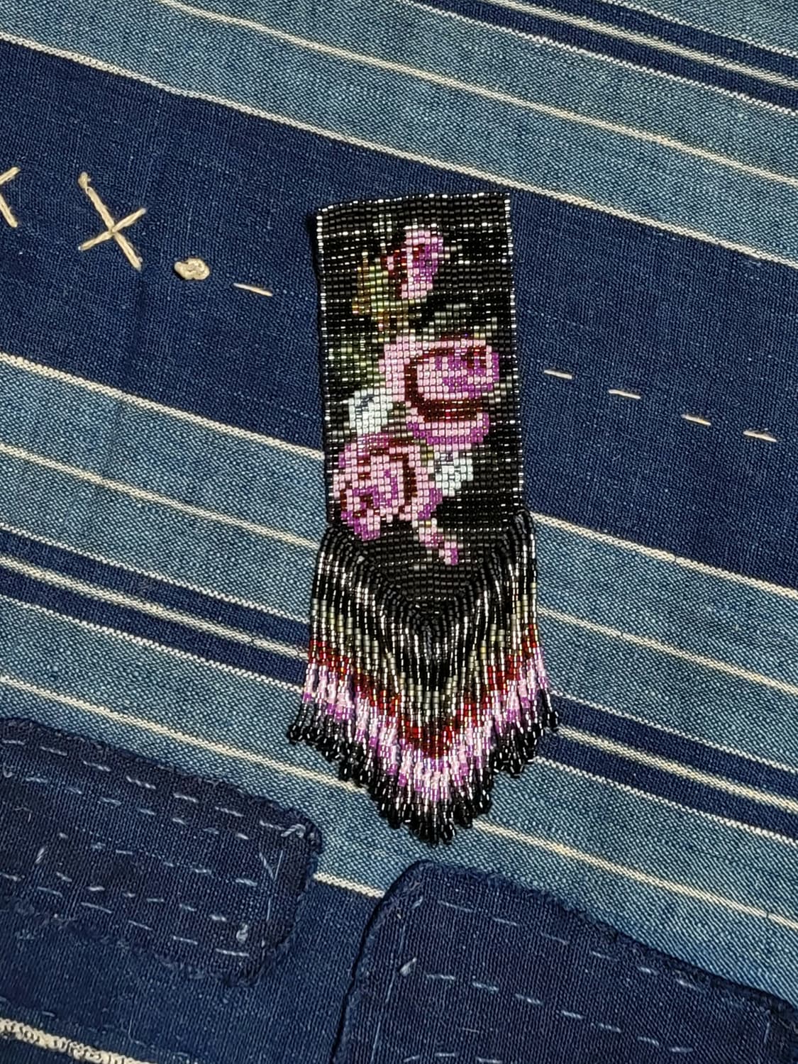 일본 빈티지 장미 비즈 브로치(14.5cm) 상품이미지5