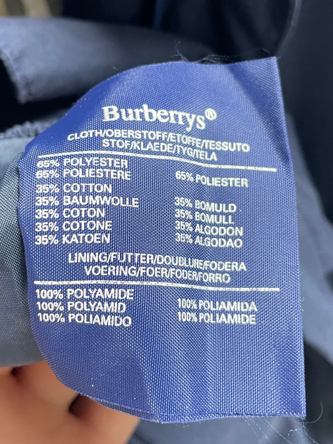 버버리 스펠아웃 네이비 오버핏 바람막이 (on.45) 상품이미지7