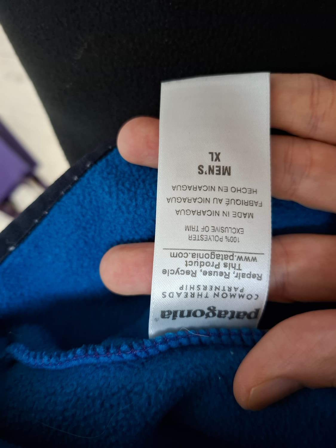 XL 파타고니아 신칠라 플리스 풀오버 퍼플/블루 상품이미지5