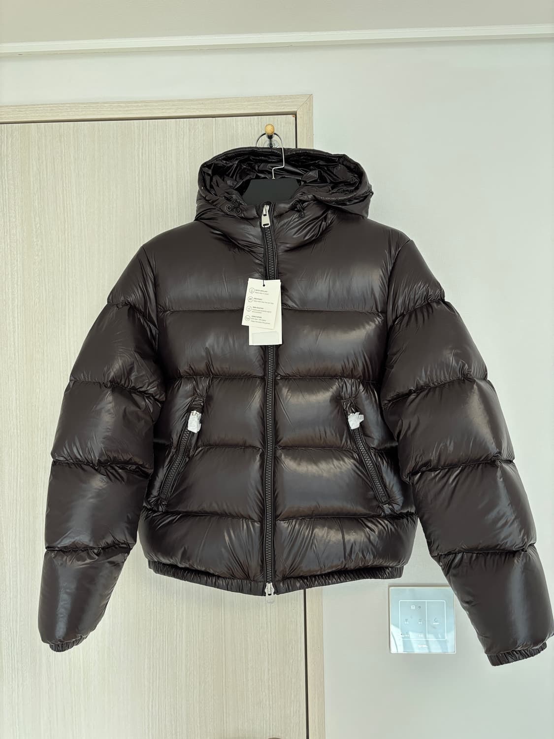 새상품) S 자라 브라운 몽클맛 몽클레어 유광 패딩 상품이미지1