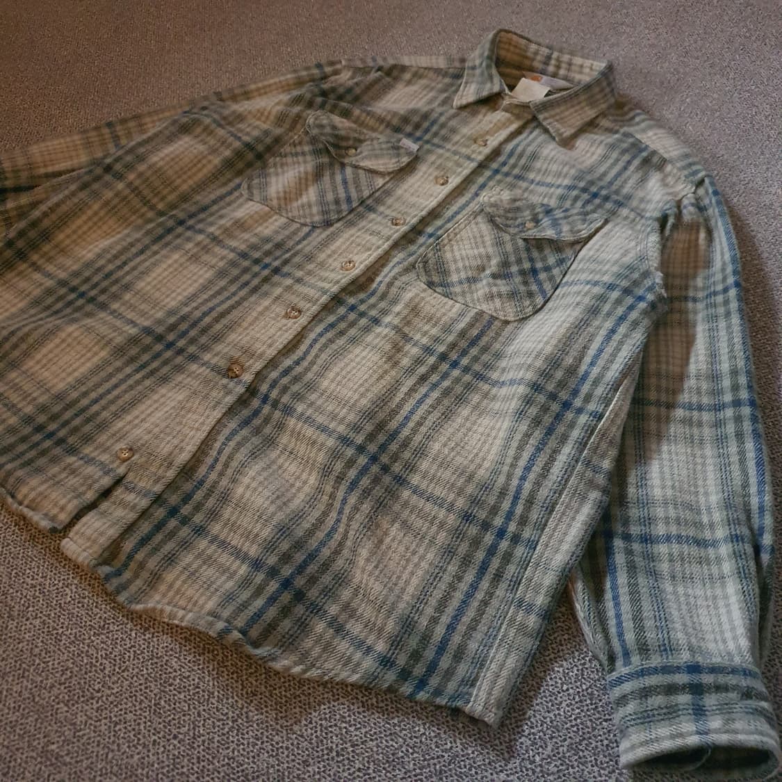 90s us made 칼하트 헤비웨이트  플라넬 셔츠 상품이미지2