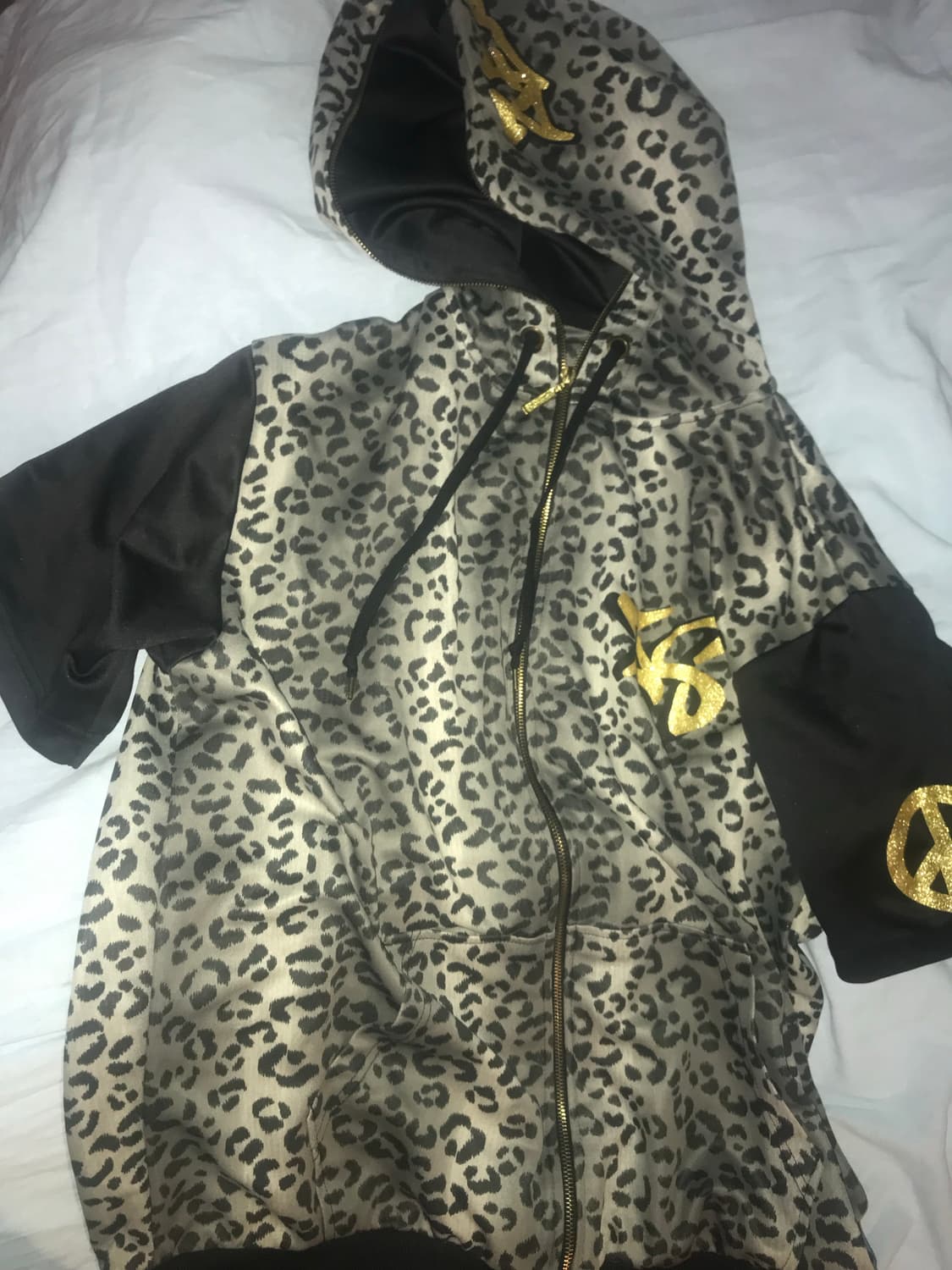 y2k 반팔 호피 후드집업 펑크 락시크 빈티지 갸루 옷 상품이미지1