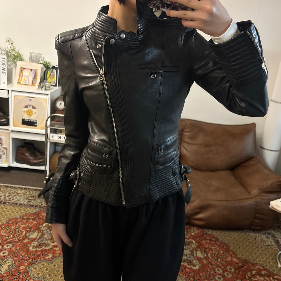 [M] 빈티지 이태리 여성 램스킨 레더자켓 상품이미지10