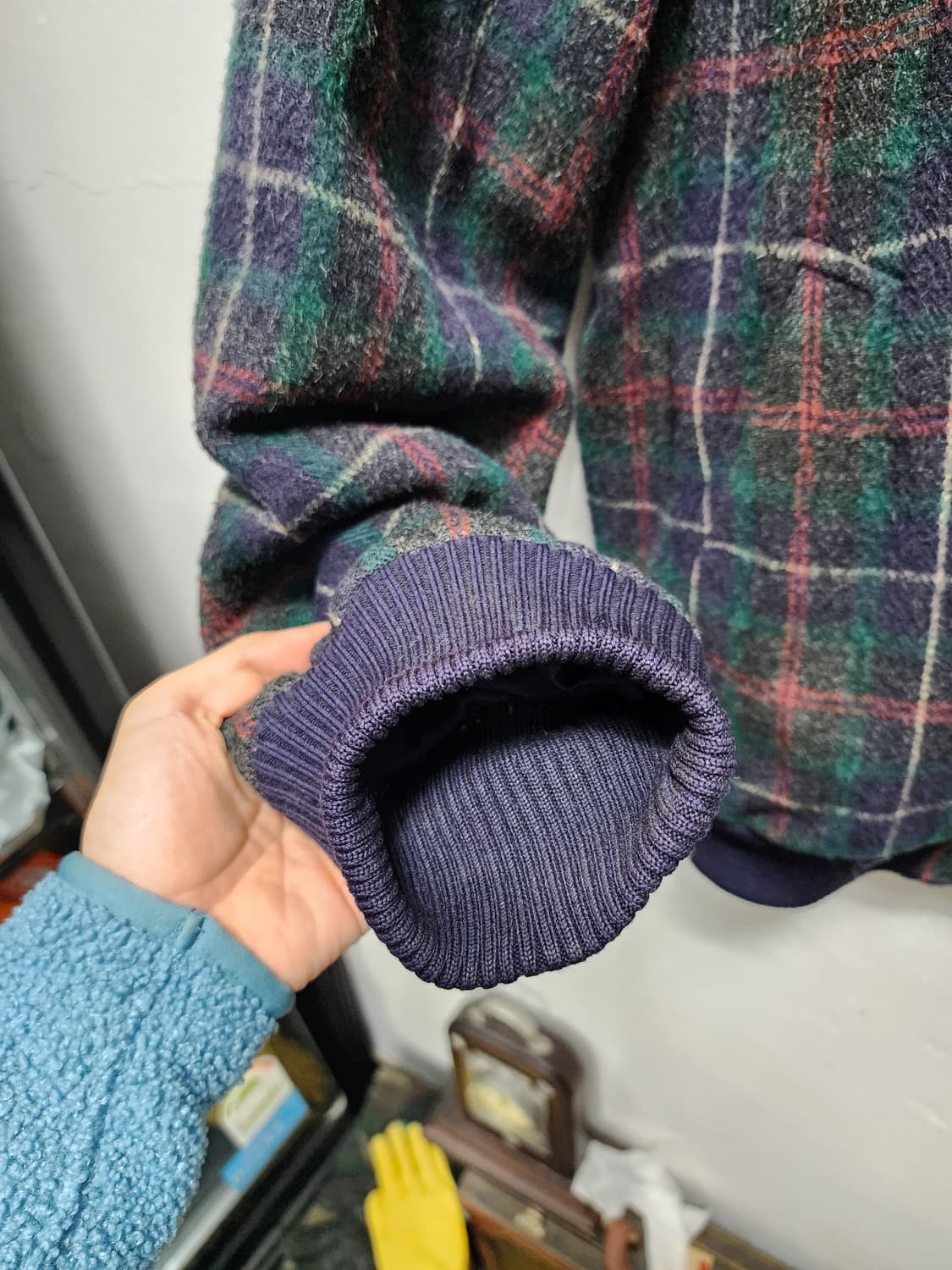 라코스테 서광 체크패턴 울 블루종 상품이미지3