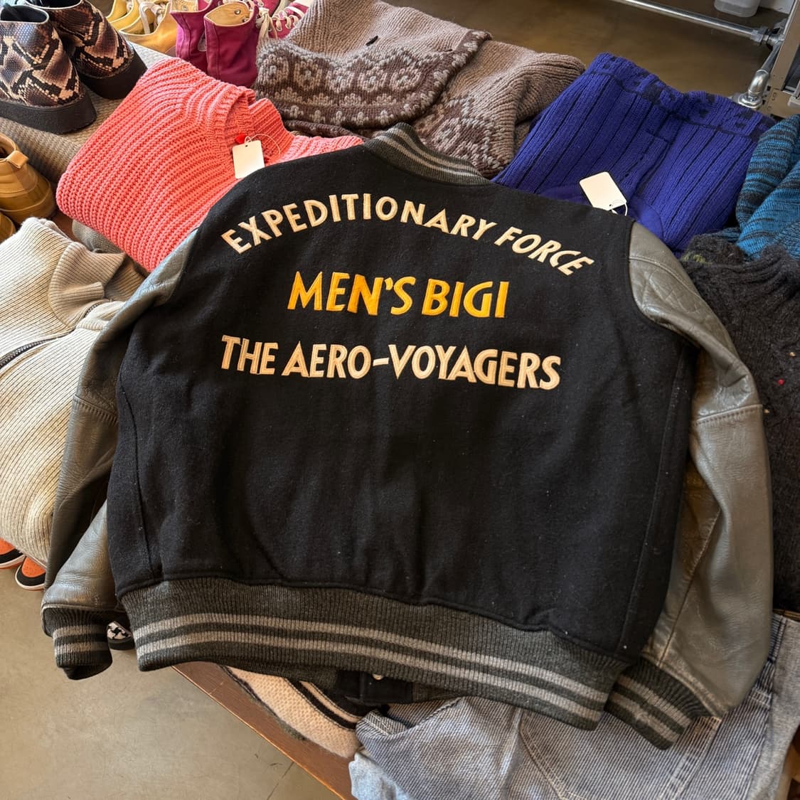 1983 맨즈 비기 타케오 키쿠치 카우레더 아카이브 바시티 자켓 M L 상품이미지1