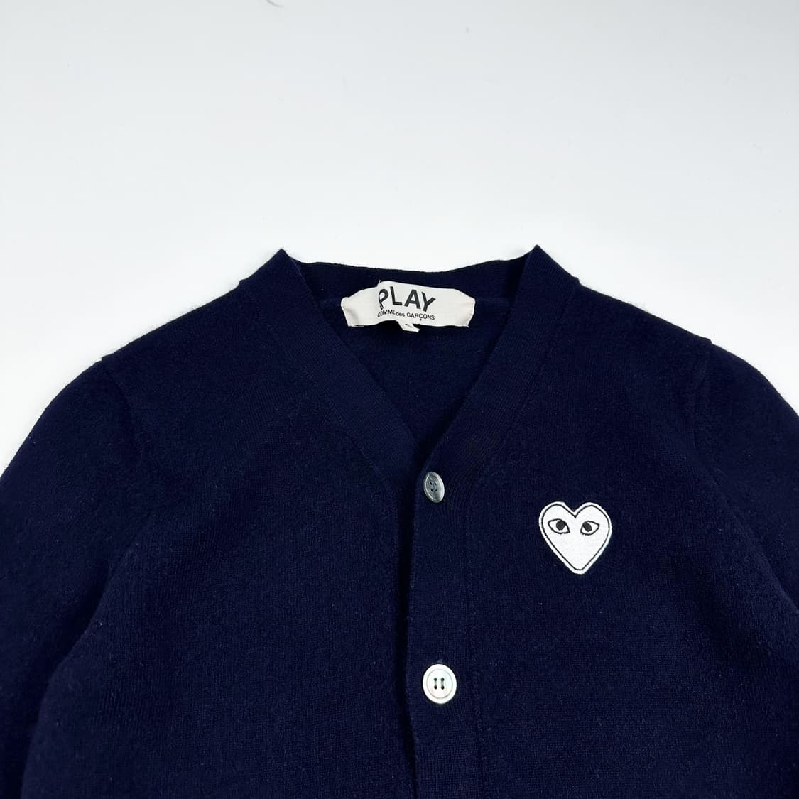꼼데가르송 하트와펜 클래식 니트 가디건 네이비 여성S 상품이미지2