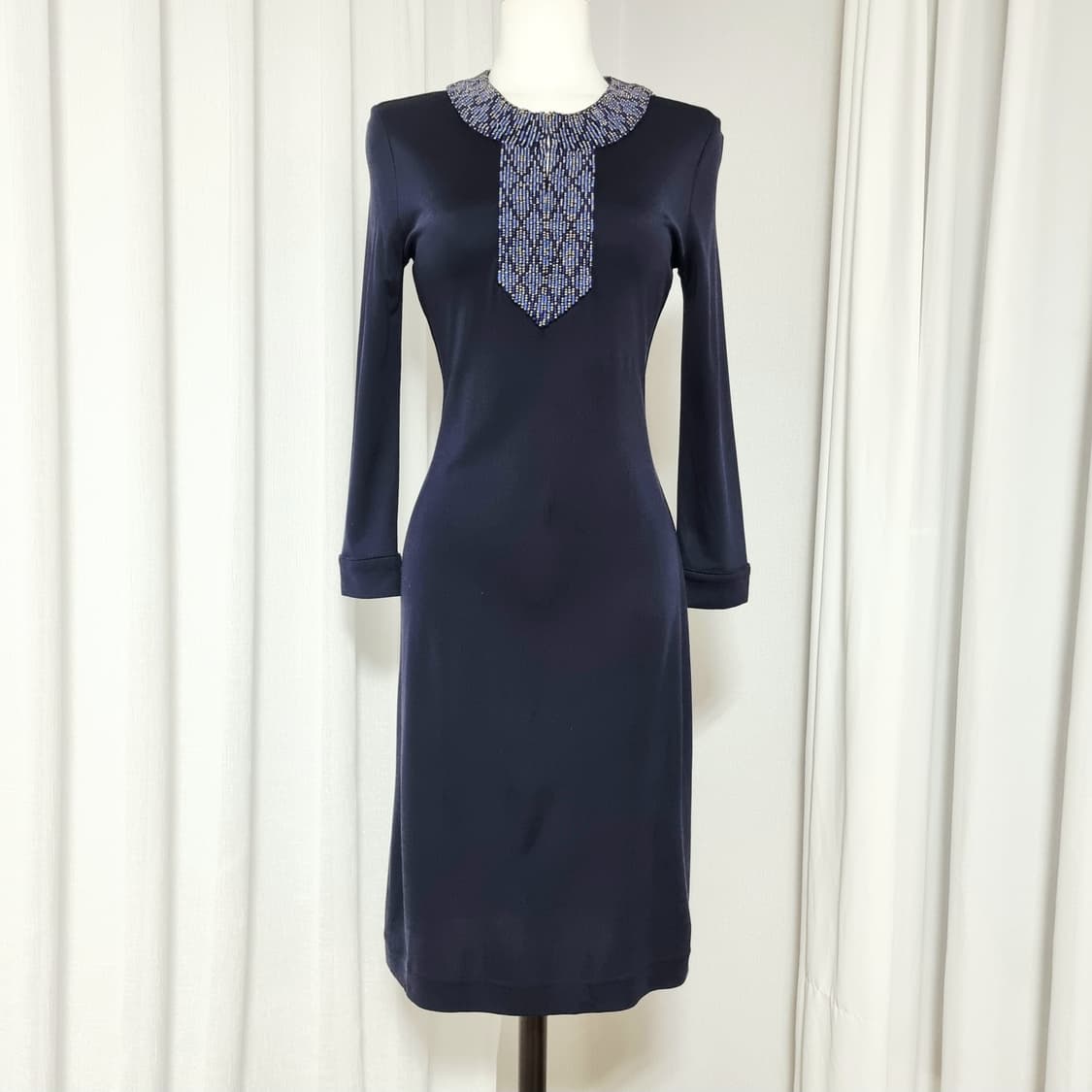 토리버치 비즈장식 실크100% 드레스 원피스 (44~날씬55) 상태최상 상품이미지1