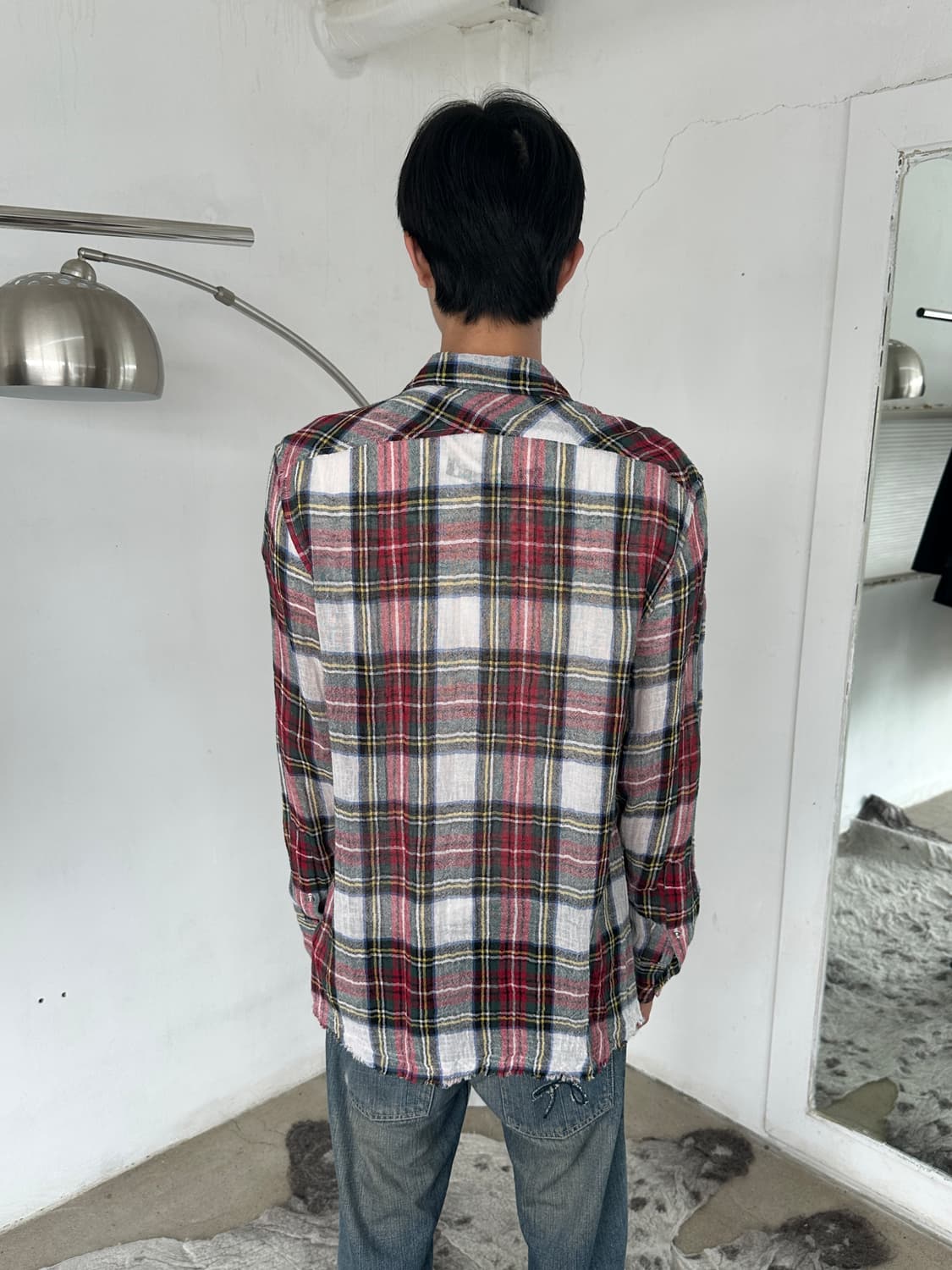 디젤 그런지 체크 집업 셔츠 상품이미지2