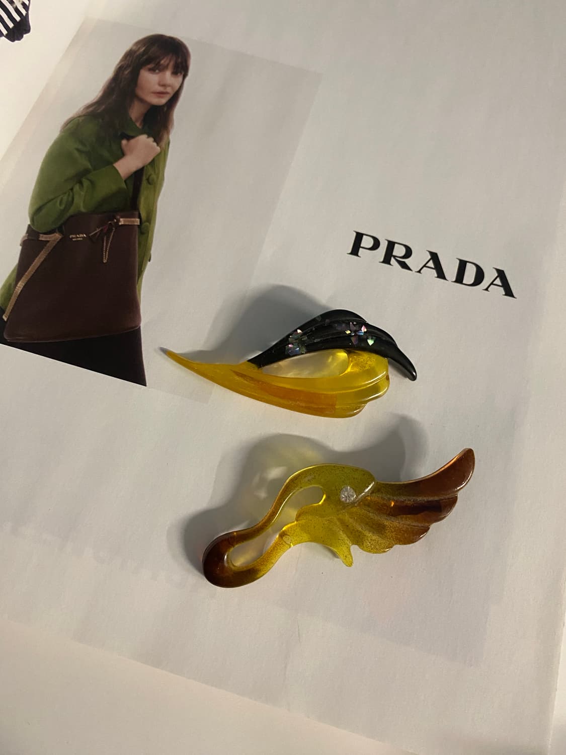 앰버색상 빈티지 브로치 2개  상품이미지1