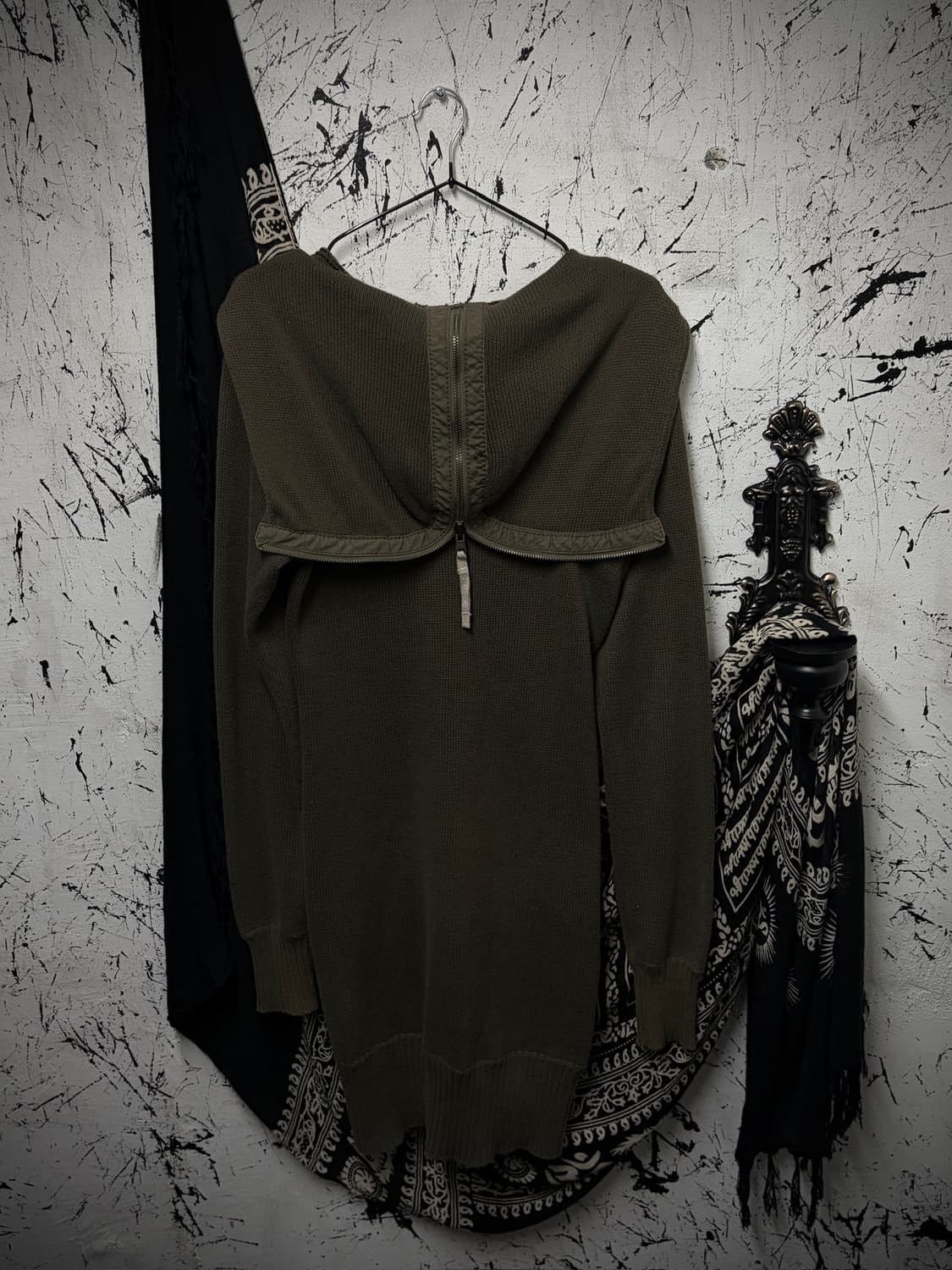 Khaki Long Hooded Zip-Up 상품이미지2