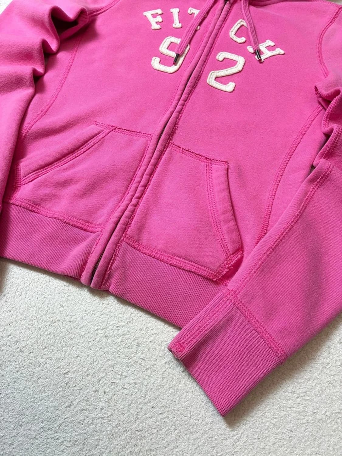 아베크롬비 00s Y2K 핑크 자수 레터링 후드 집업 PN7069 상품이미지4