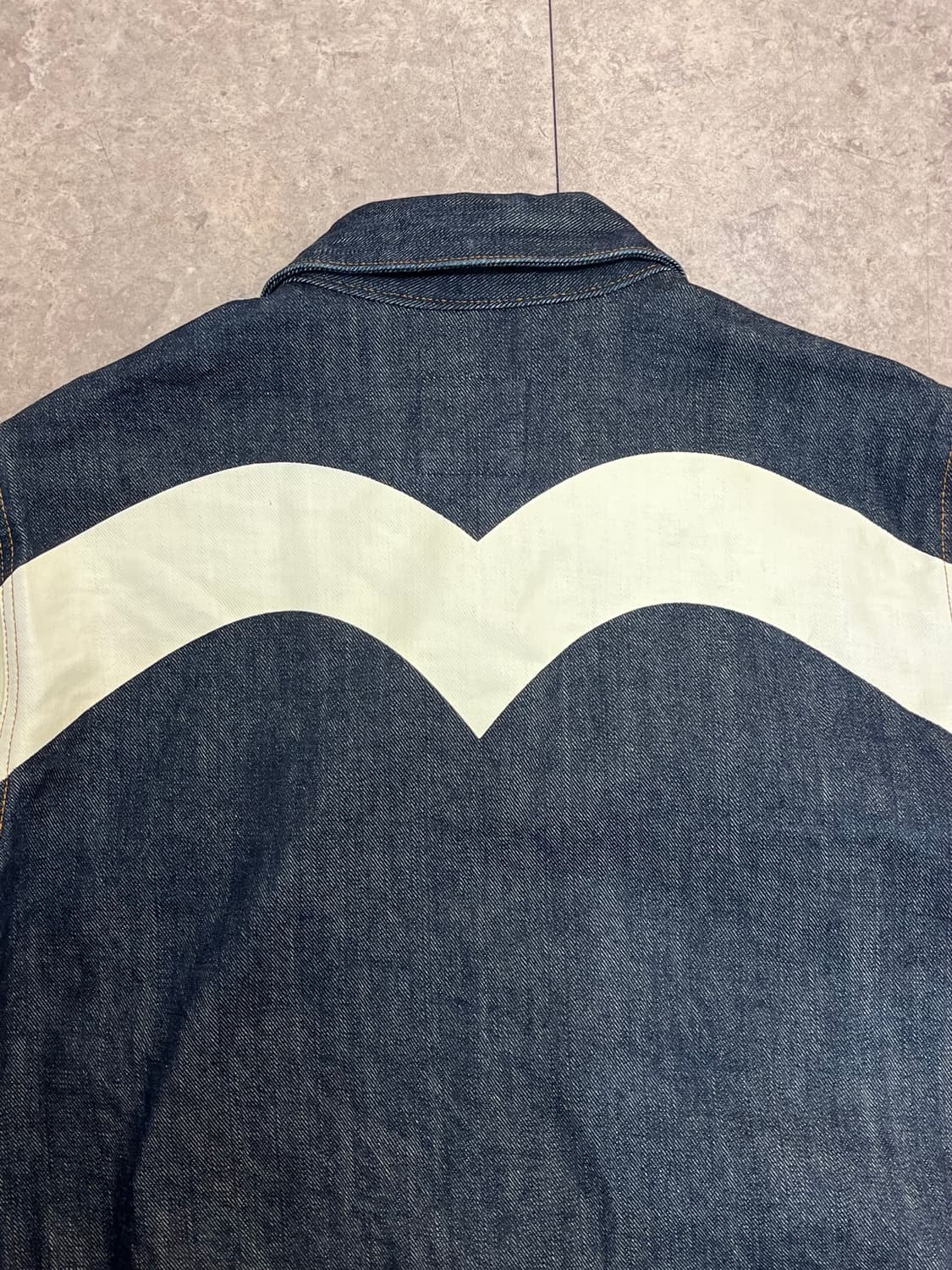 에비수 빅로고 데님 자켓 인디고 105 #csz2305 상품이미지7