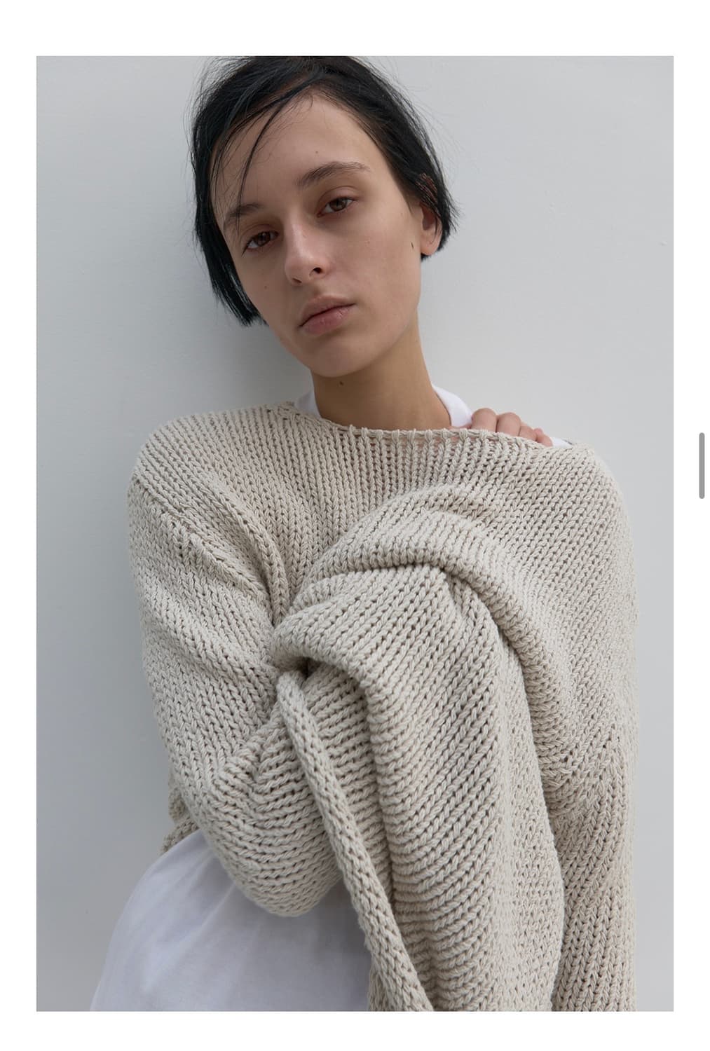 낫띵에브리띵 RELAXED COTTON SWEATER IN ECRU 상품이미지1