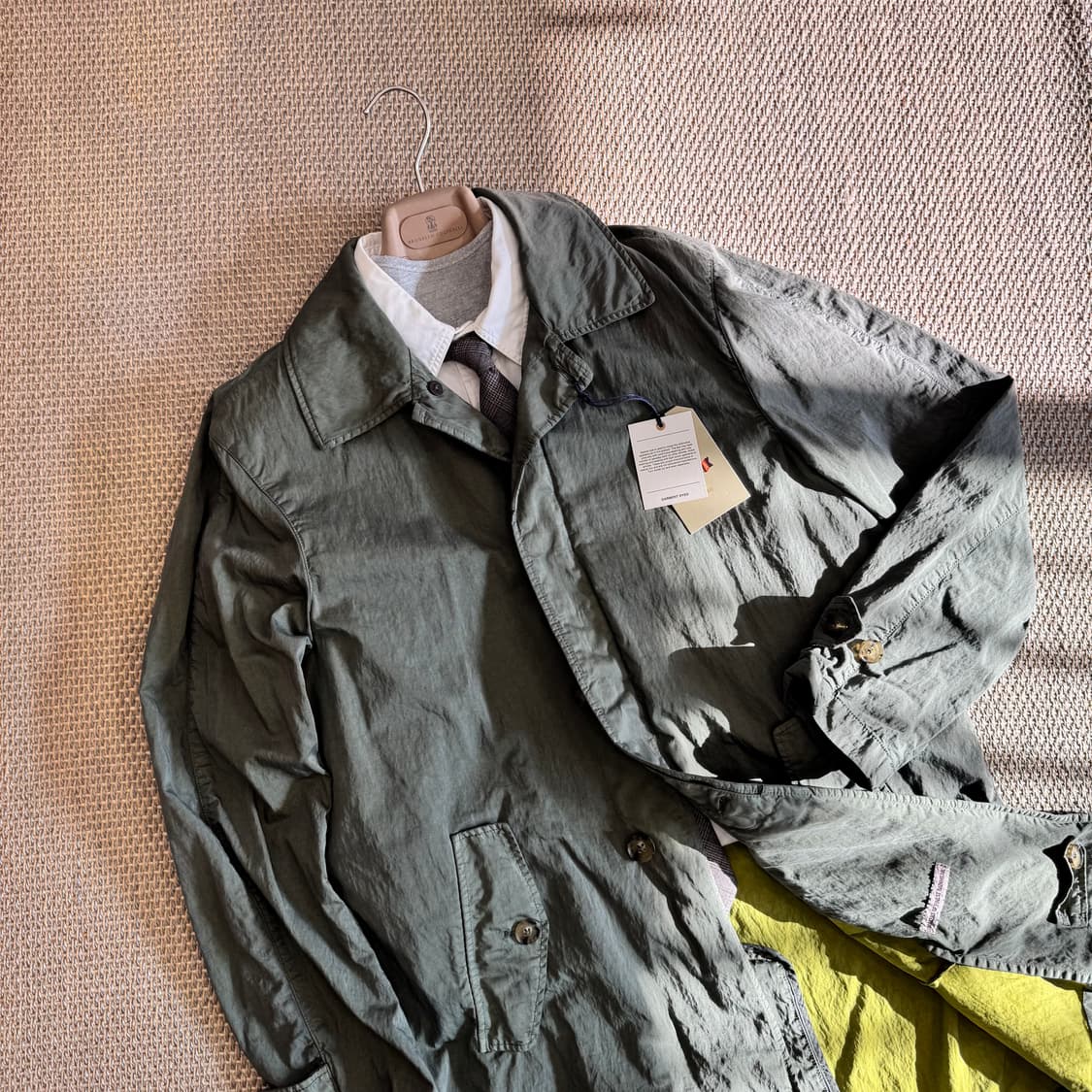 Baracuta 바라쿠타 경량 테크원단 방수 방풍 필드 코트 베이지그레이 상품이미지1