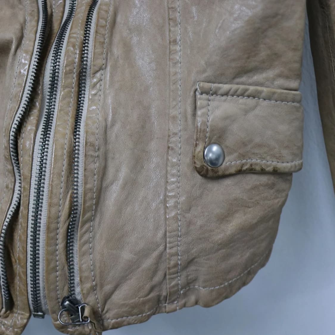 LAMB LEATHER 지퍼 포인트 가죽 자켓 62158 상품이미지7