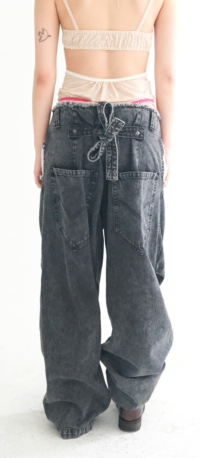 샵페어리cut-off denim maxi pants (black) 새상품 상품이미지6